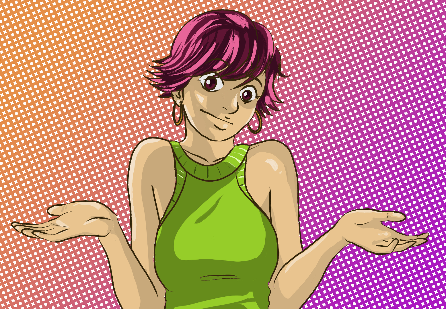 fille qui hausse les epaule