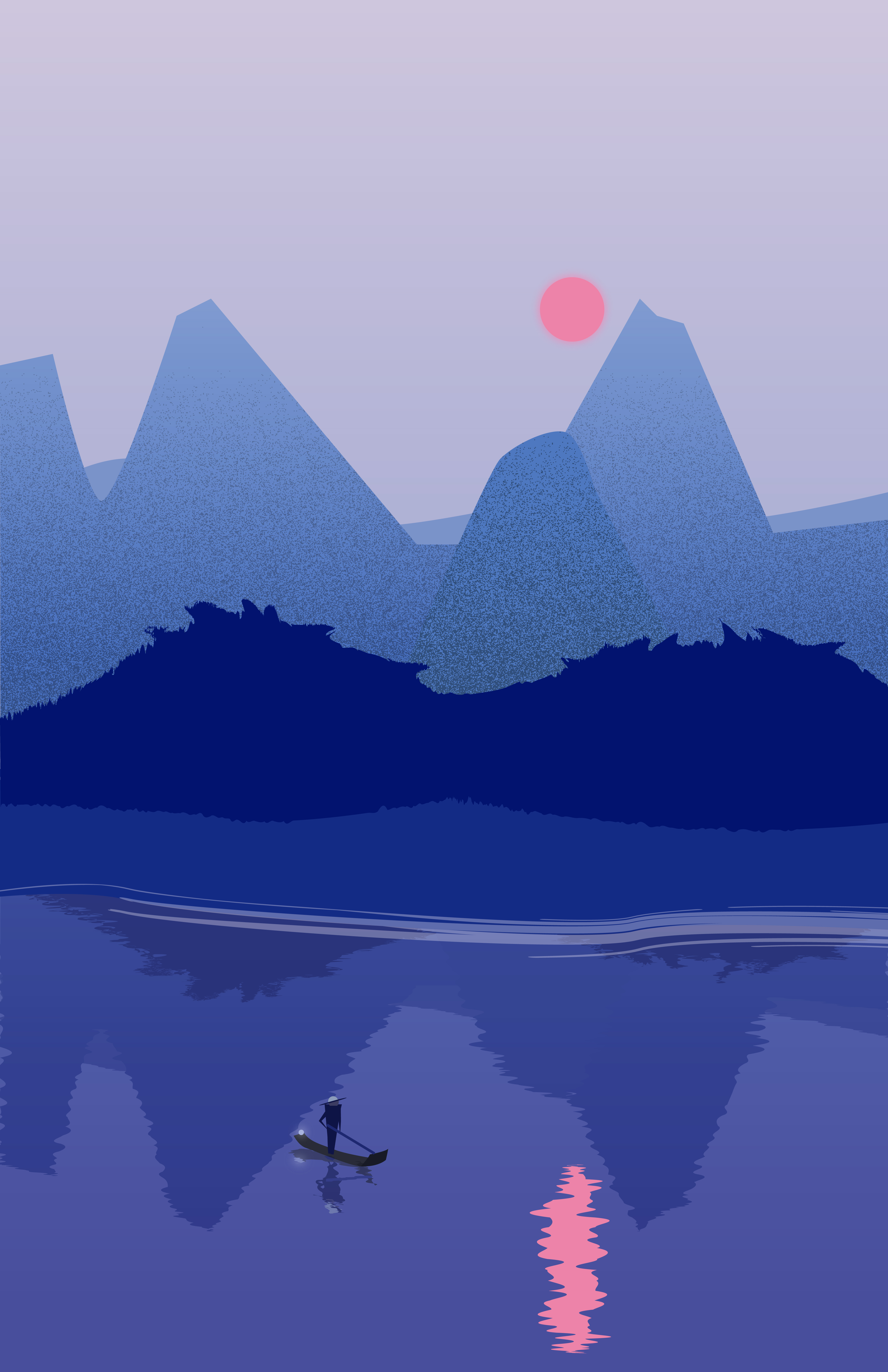 Illustration vectorielle de montagnes asiatiques