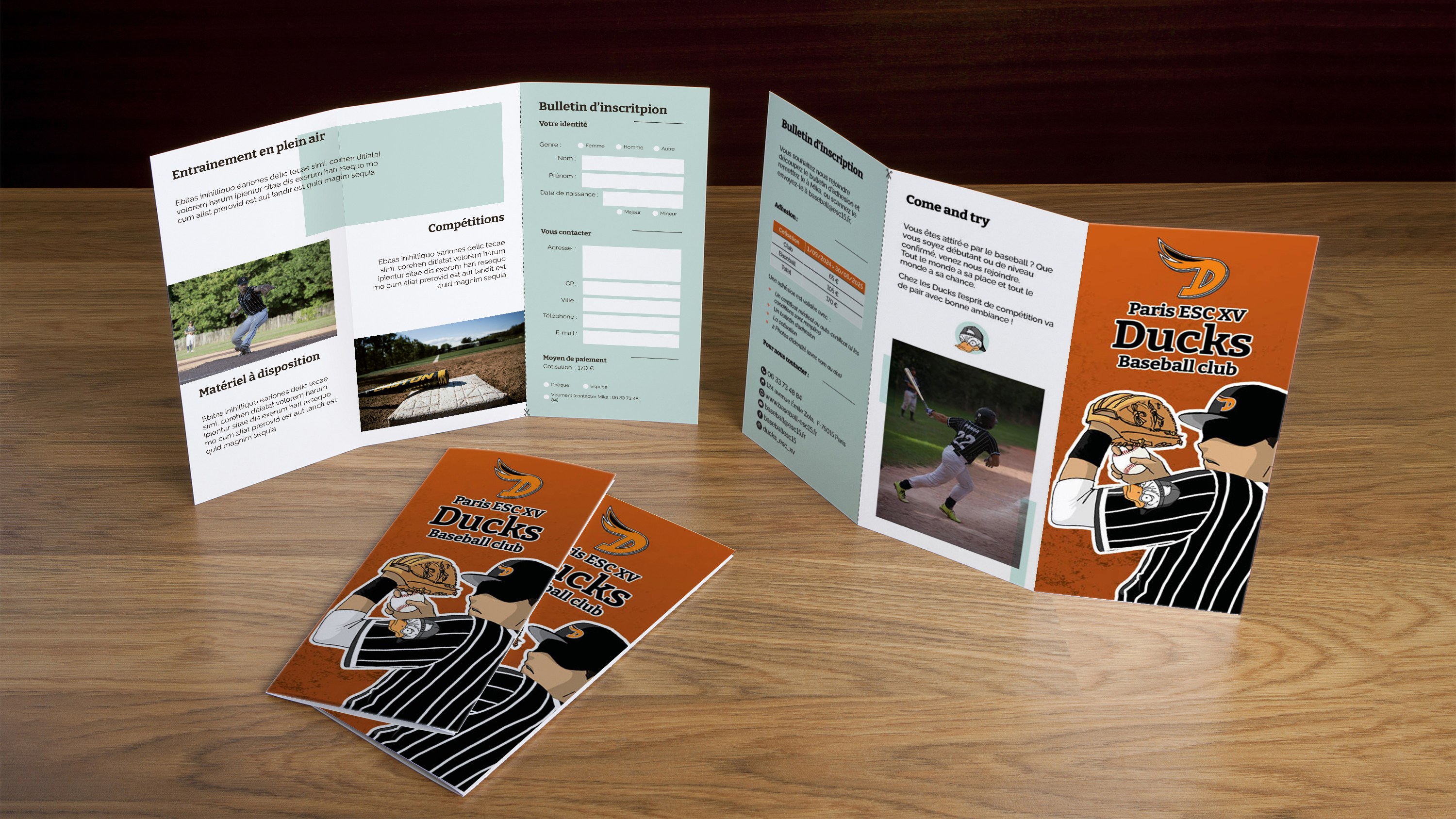 Dépliant pour inscription au club de l'ESC 15